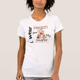 T-shirt Cancer uterina eu visto o pêssego para minha filh