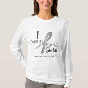 T-shirt Cancro cerebral eu visto a fita cinzenta para