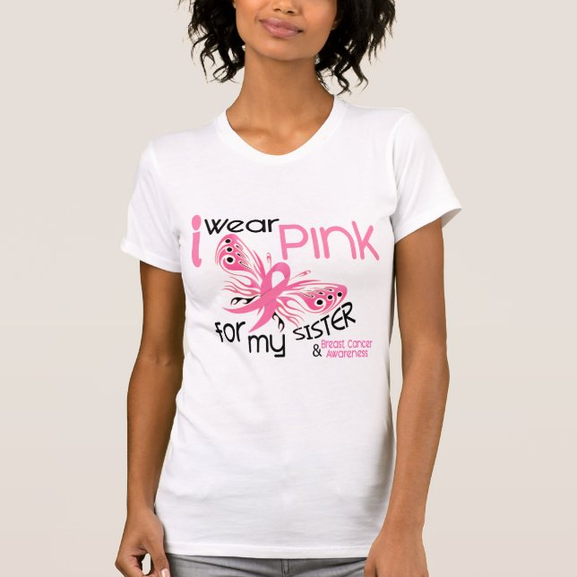 T-shirt Cancro da mama EU VISTO o ROSA PARA MINHA IRMÃ 45 (Frente)