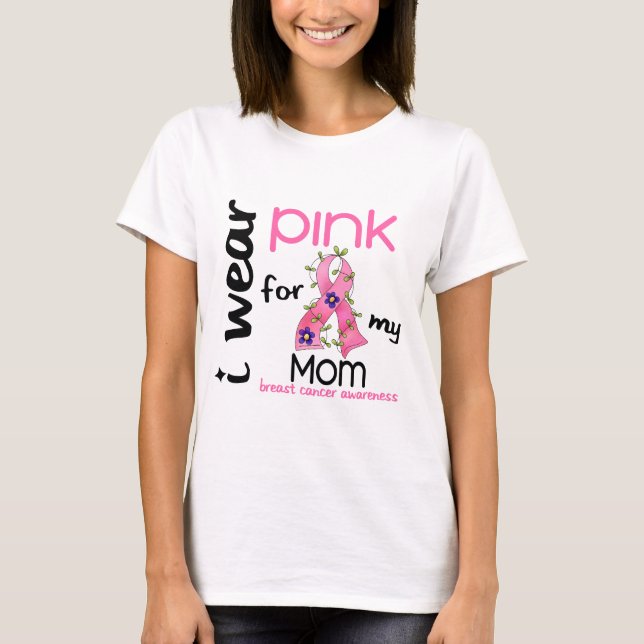 T-shirt Cancro da mama EU VISTO o ROSA PARA MINHA MAMÃ 43 (Frente)