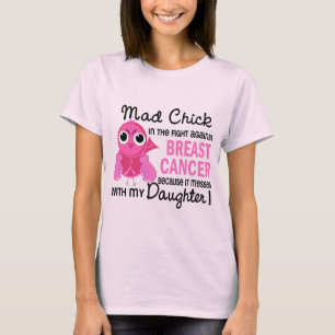 T-shirt Cancro da mama louco da filha do pintinho 2