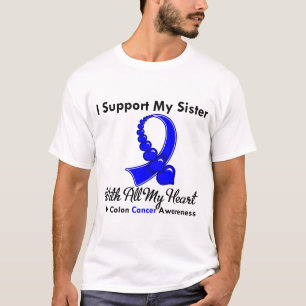 T-shirt Cancro do cólon eu apoio minha irmã