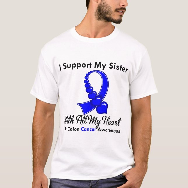 T-shirt Cancro do cólon eu apoio minha irmã (Frente)