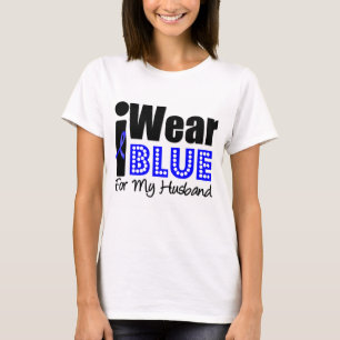 T-shirt Cancro do cólon eu visto a fita azul para meu