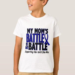 T-shirt Cancro do cólon MINHA BATALHA DEMASIADO 1 mamã