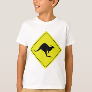 T-shirt canguru australiano Austrália do roadsign