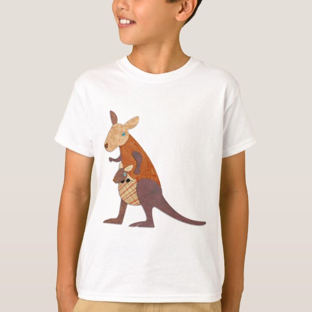 T-shirt Canguru da mamã e do bebê (Frente)