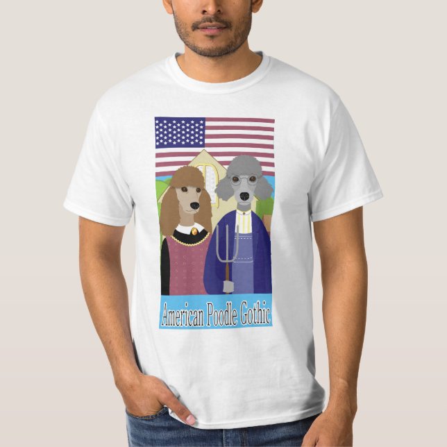 T-shirt Caniche americana gótico (Frente)