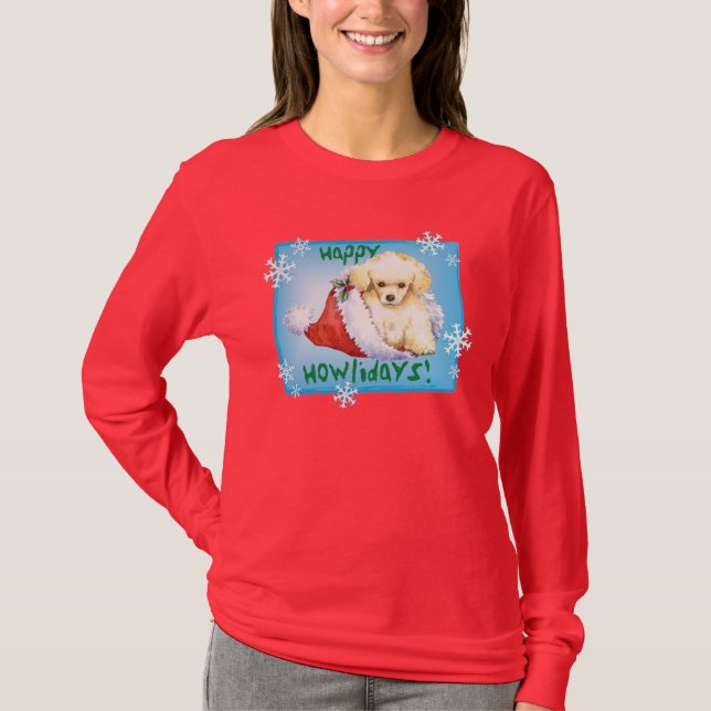 T-shirt Caniche de brinquedo feliz de Howlidays (Frente)