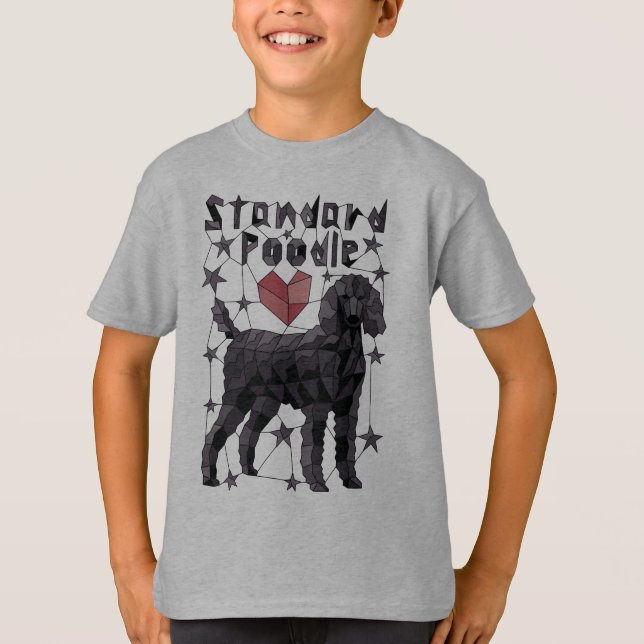 T-shirt Caniche padrão geométrica (Frente)
