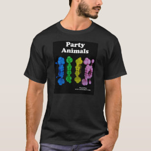 T-shirt Caniches coloridas do balão - de "animais partido