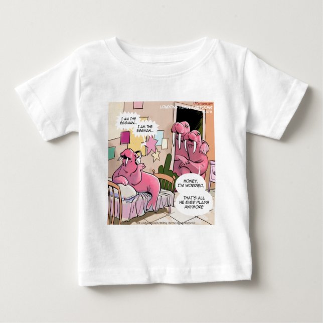 T-shirt Cantando Walrus Preocupados Pais Engraçados (Frente)