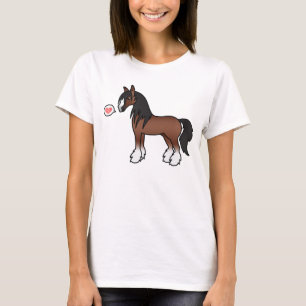 T-shirt Cantão de Marrom Gypson Vanner Shire Clydesdale Lo