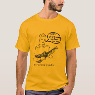 T-shirt Cante! Ou eu far-lhe-ei o hula (o Ukulele)