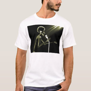 T-SHIRT CANTO DE ESQUELETO NO MIC RETRO - AMARELO DO RAIO