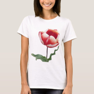 T-Shirt Canvas da Bella Tulip Vermelha e Branca
