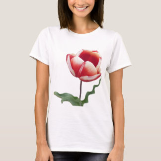 T-Shirt Canvas da Bella Tulip Vermelha e Branca