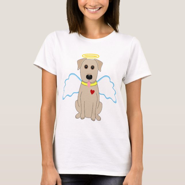 T-shirt Cão amarelo do anjo do laboratório (Frente)