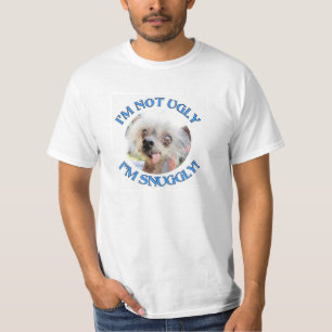 T-shirt CÃO COM CRISTA CHINÊS - eu sou AGORA FEIO. eu so