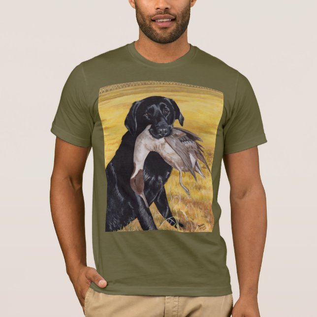 T-shirt Cão de caça preto de Labrador (Frente)
