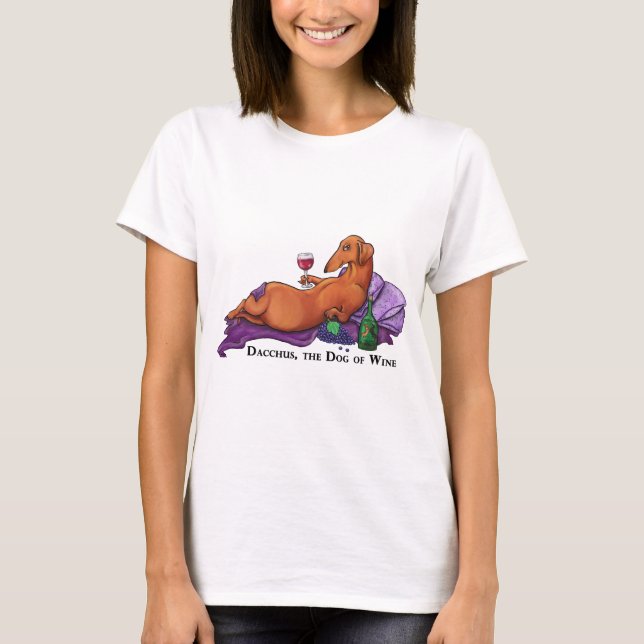 T-shirt Cão de Dacchus do vinho (Frente)