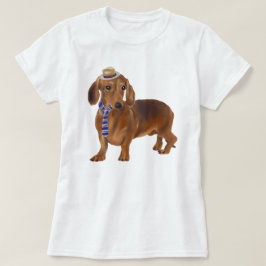 T-shirt Cão de Dachshund Dapado à Mão