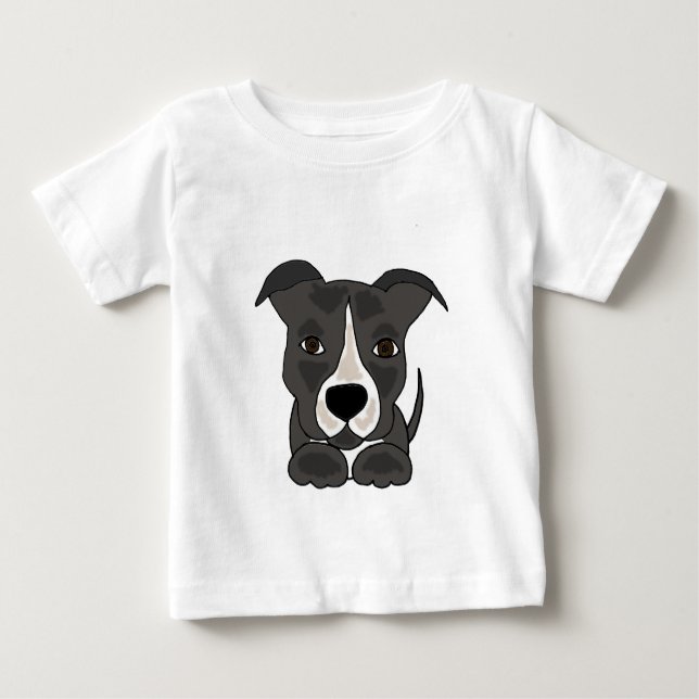 T-shirt Cão de filhote de cachorro cinzento bonito de (Frente)