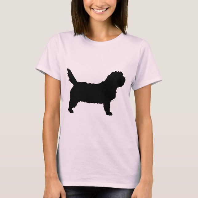 T-shirt Cão de PBGV (preto) (Frente)