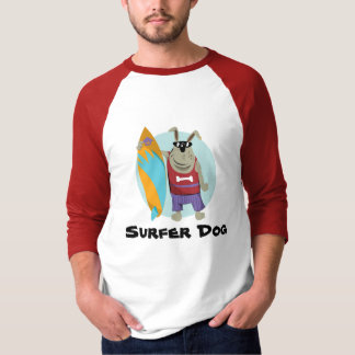 T-shirt cão do surfista
