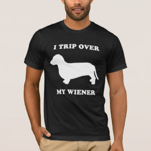 T-SHIRT CÃO DO WIENER: EU TROPEÇO SOBRE MEU WIENER
