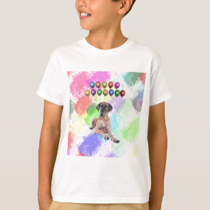 T-shirt Cão Dogue Alemão Desejando Feliz Ano Novo