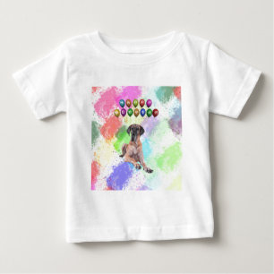T-shirt Cão Dogue Alemão Desejando Feliz Ano Novo
