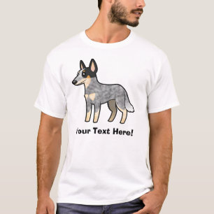 T-shirt Cão/Kelpie australianos do gado dos desenhos