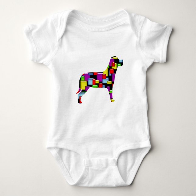 T-shirt cão mosaico (Frente)