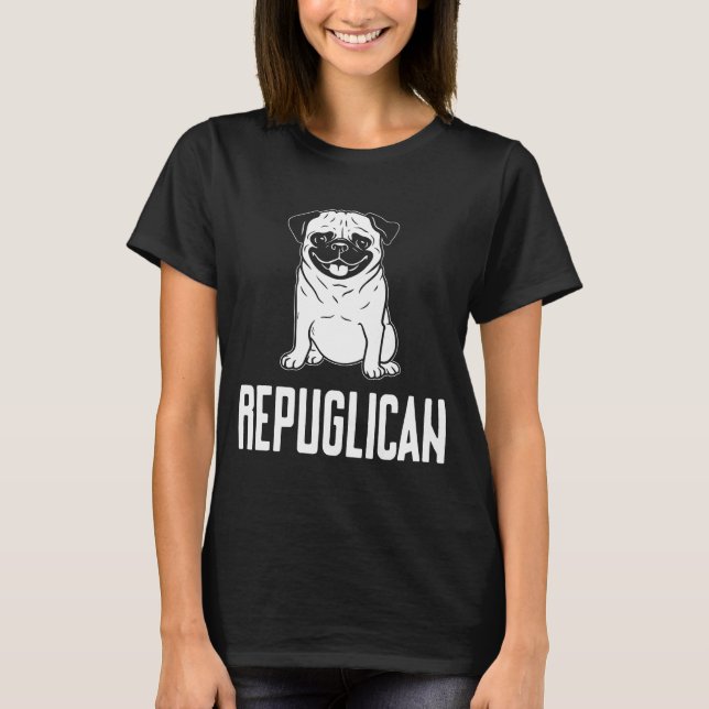 T-Shirt Cão Pug Repuglican (Frente)