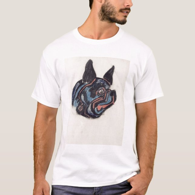 T-shirt Cão T35228 (pastel no papel) (Frente)