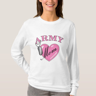 T-shirt Cão Tag2 do coração N da mamã do exército