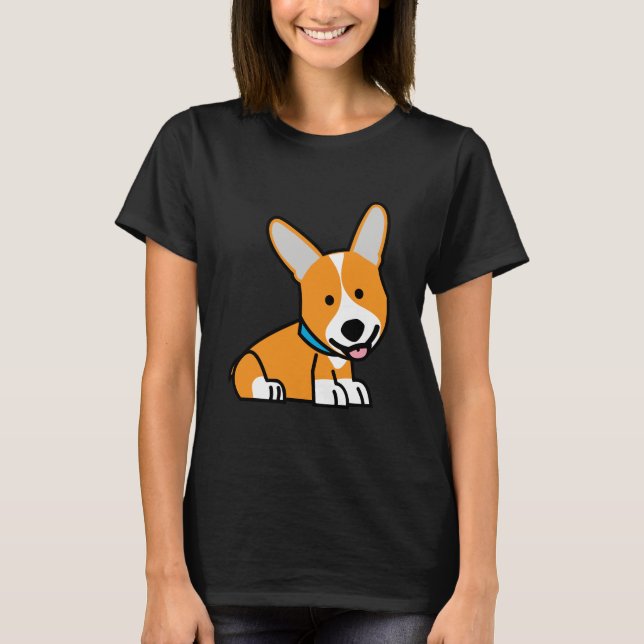 T-shirt Cãozinho Corgi Corgis - Cãozinho feliz Pembroke We (Frente)