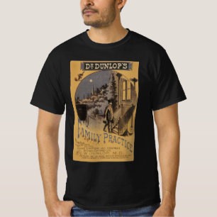 T-shirt Capa de Livro Antigo Prática Familiar do Doutor Du