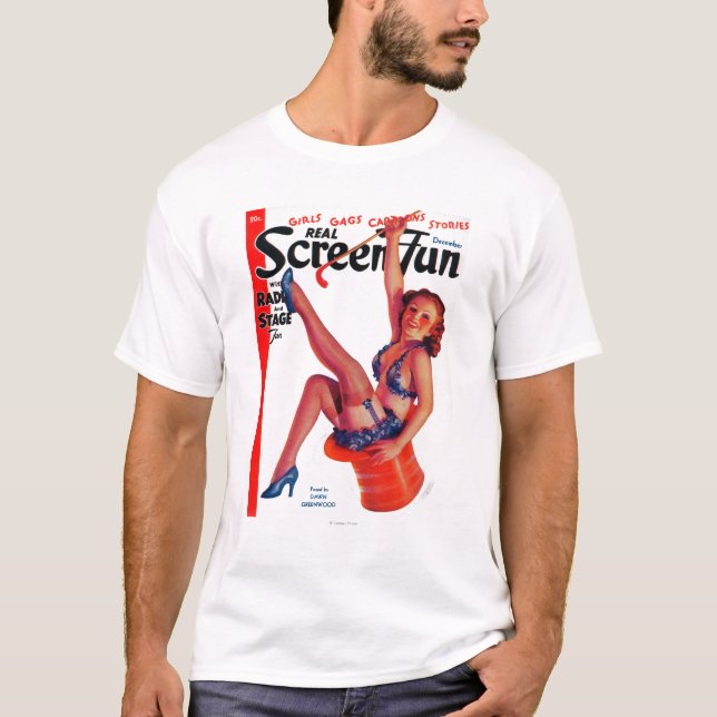 T-shirt Capa de revista real 2 do divertimento da tela (Frente)