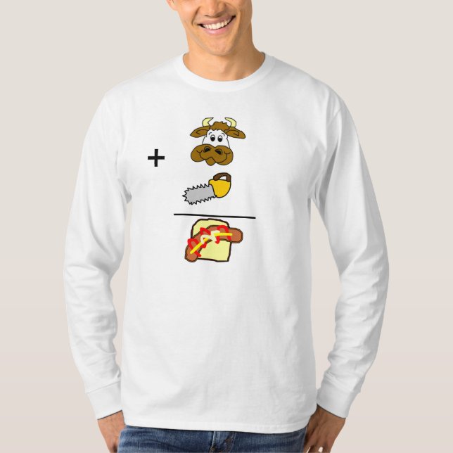 T-shirt Capa longa da equação da salsicha (Frente)