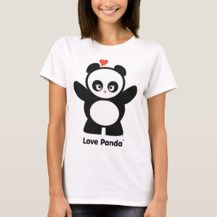 T-shirt Capa longa das senhoras de Panda® do amor