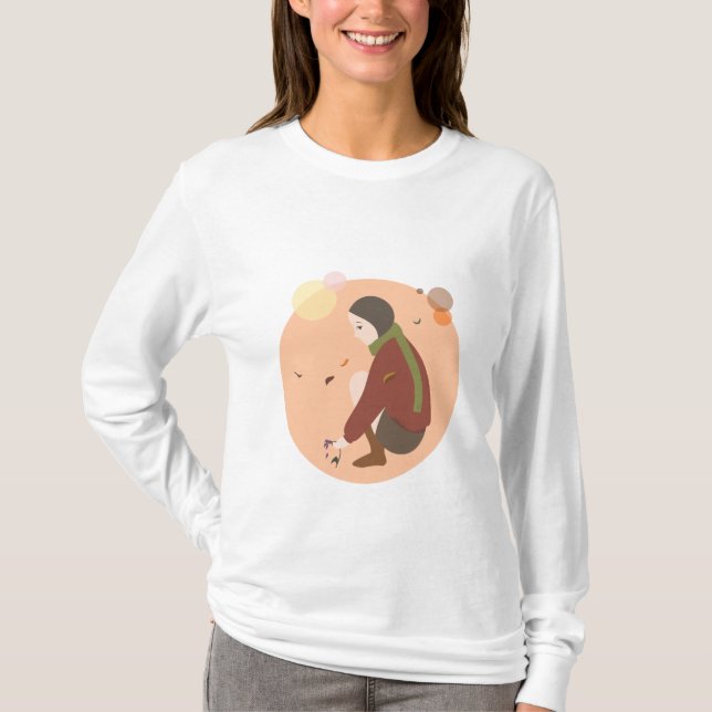 T-shirt Capa longa das senhoras do ~ do outono de Violetta (Frente)