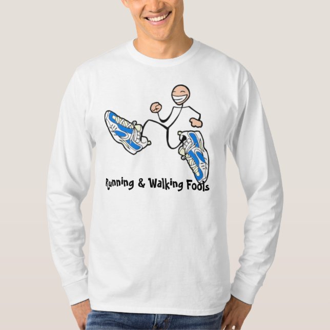 T-shirt Capa longa do Dri-Ajustado dos tolos (Frente)