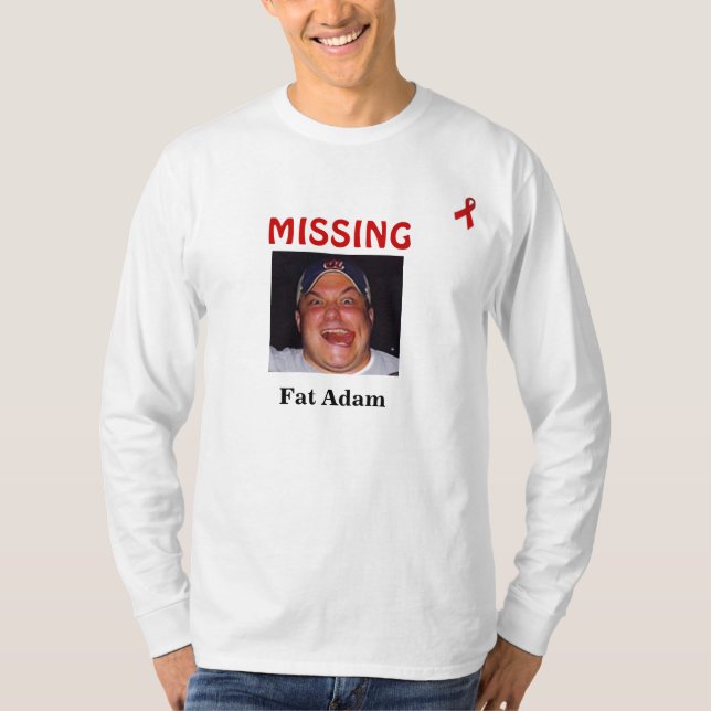 T-shirt Capa longa gorda de Adam dos homens (Frente)