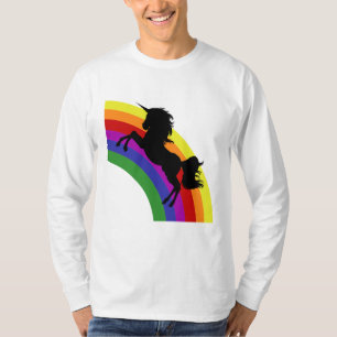 T-shirt Capa longa masculina preta da Silhuette Rainbow