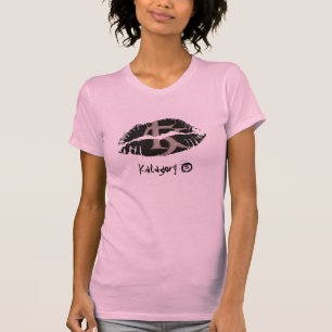 T-shirt Capa quente do boné do AA das senhoras dos lábio