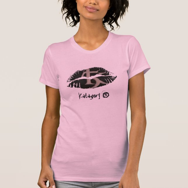 T-shirt Capa quente do boné do AA das senhoras dos lábios (Frente)