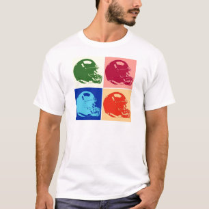 T-shirt Capacete de futebol de Pop de quatro cores