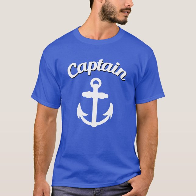 T-shirt Capitão Âncora Engraçado Homem (Frente)